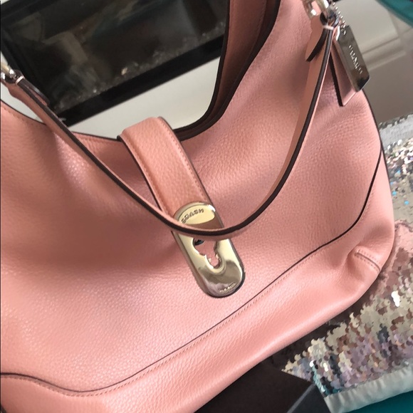 Coach Pink Leather Hobo Bag - Picture 1 of 12